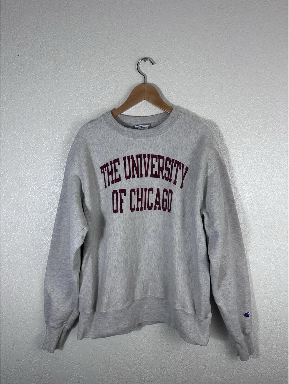 Champion Reverse Weave University of Chicago Crewneck Sweatshirt Gray